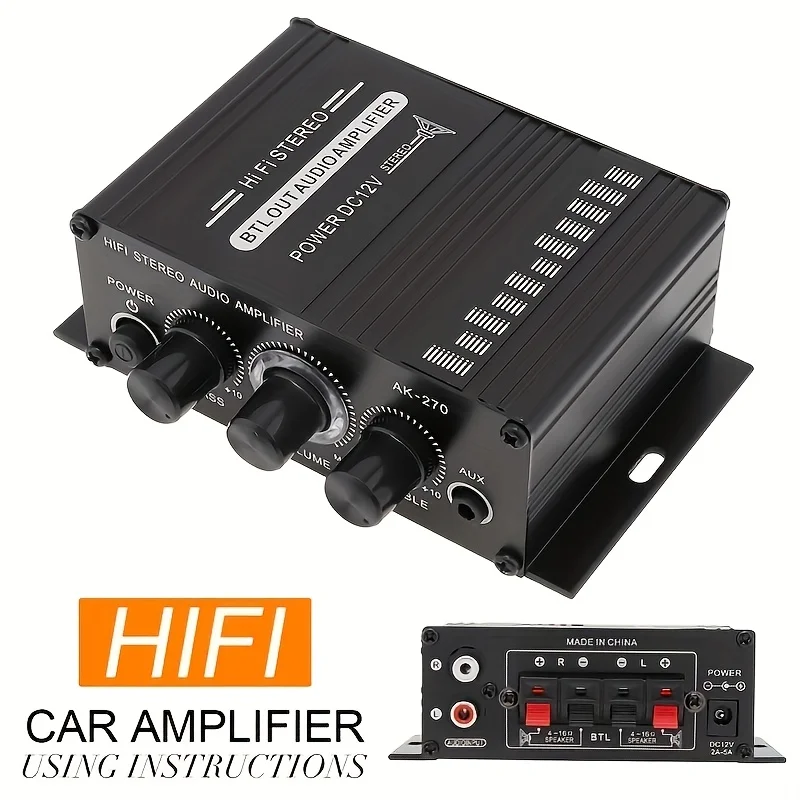 Home Cinema Choice - Мини-усилитель мощности AK-270 400 Вт, 12