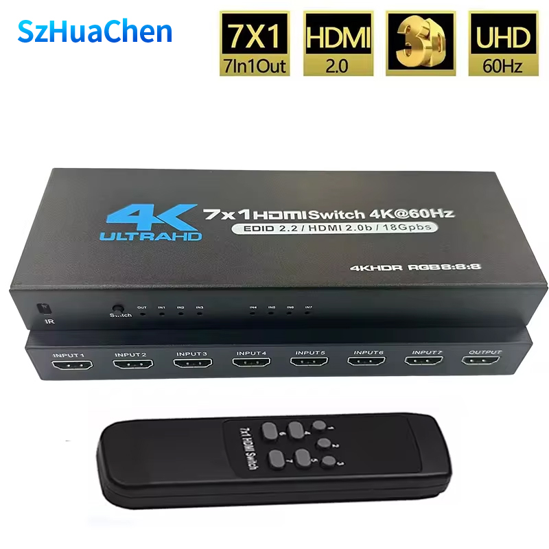4K Media Player - HDMI-переключатель 2.0, 7 входов 1 выход,